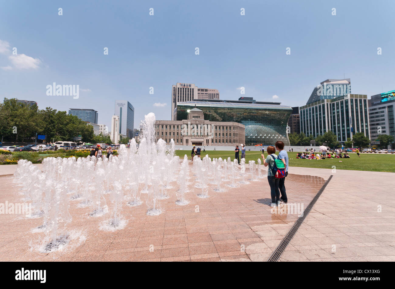 Seoul Plaza (Gwangjang), Seul, Corea Foto Stock