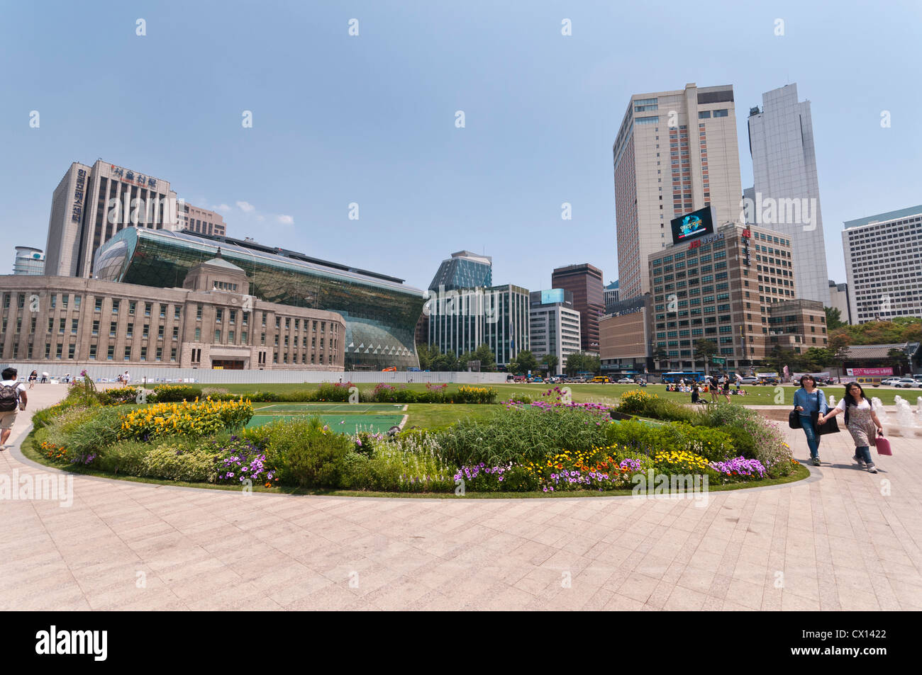 Seoul Plaza (Gwangjang), Seul, Corea Foto Stock