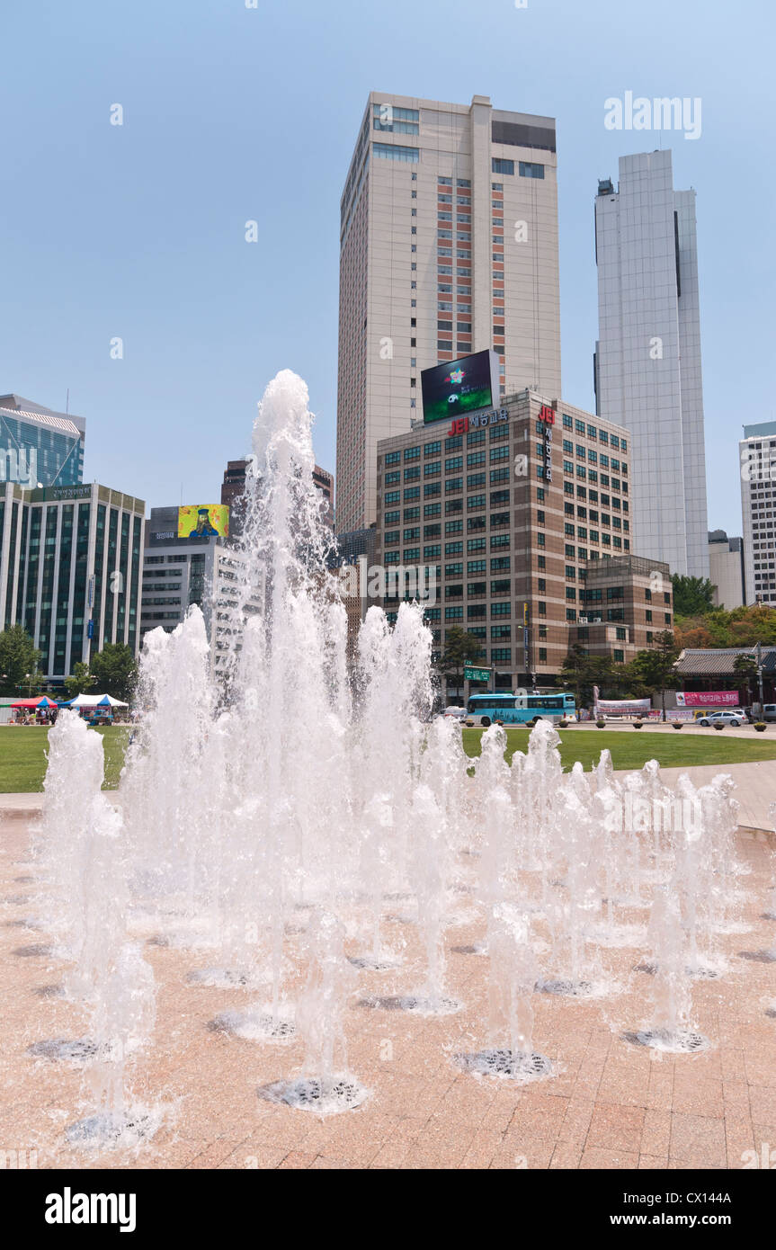 Seoul Plaza (Gwangjang), Seul, Corea Foto Stock