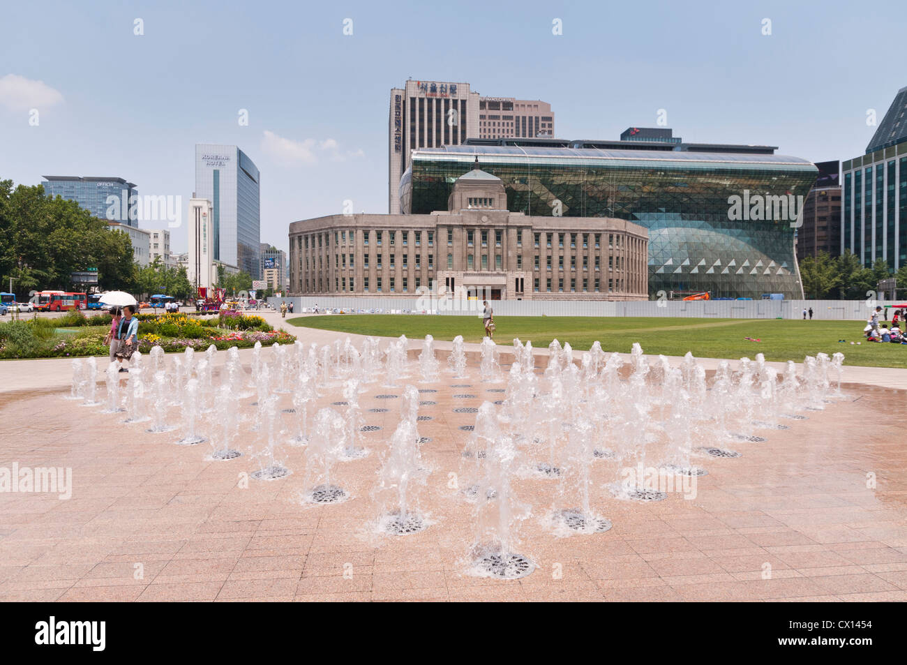 Seoul Plaza (Gwangjang), Seul, Corea Foto Stock