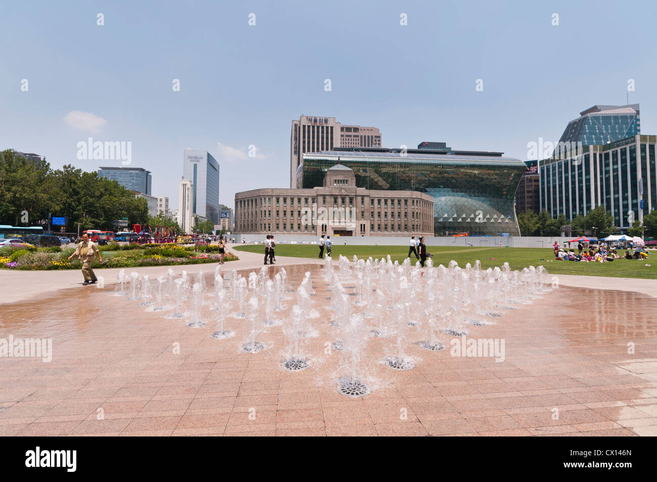 Seoul Plaza (Gwangjang), Seul, Corea Foto Stock