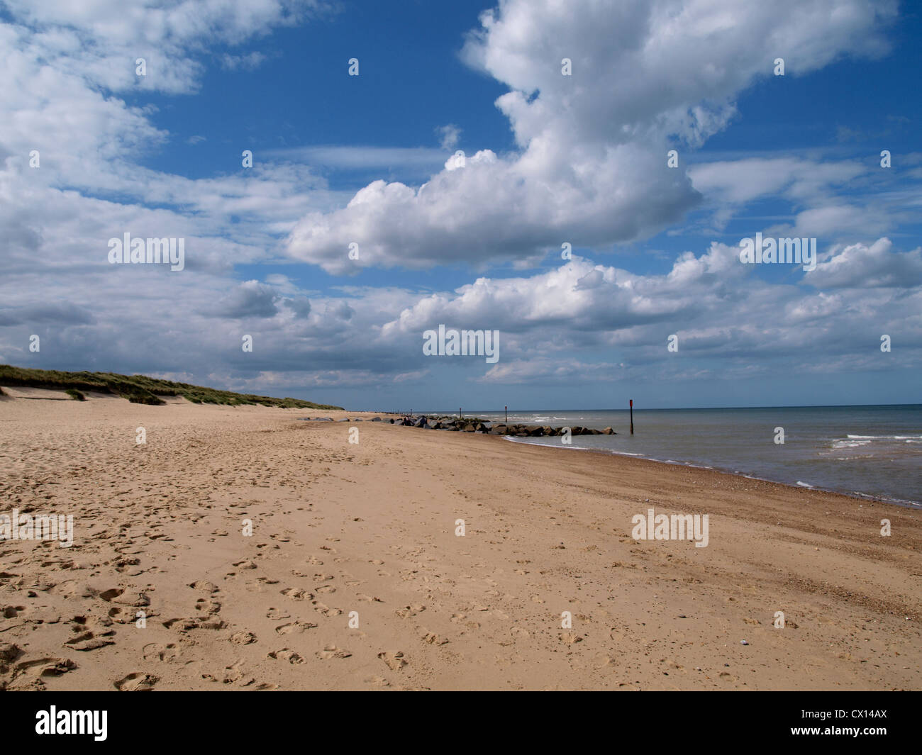 Happisburgh di Winterton Beach, Norfolk, Regno Unito Foto Stock