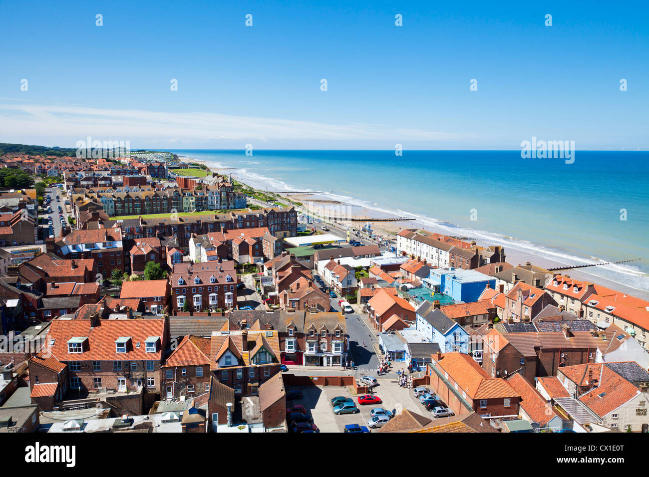 Cromer Beach città del nord e la costa di Norfolk England Regno Unito GB EU Europe Foto Stock