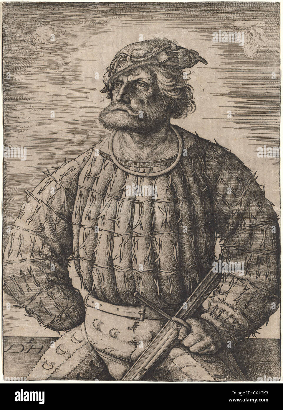 Daniel Hopfer I (tedesco, c. 1470 - 1536 ), Kunz von der Rosen, attacco Foto Stock