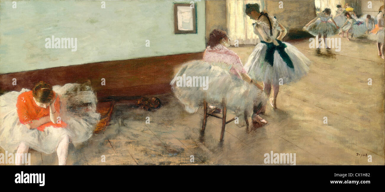 Edgar Degas (francese, 1834 - 1917 ), la lezione di ballo, c. 1879, olio su tela Foto Stock