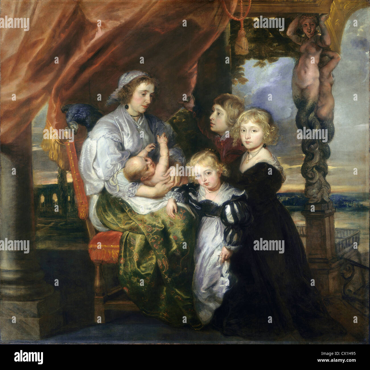 Sir Peter Paul Rubens (fiammingo, 1593 - 1678 ), Deborah Kip, moglie di Sir Balthasar Gerbier, e i suoi figli Foto Stock