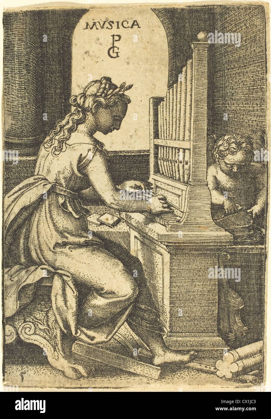 Georg Pencz (tedesco, c. 1500 - 1550 ), musica, incisione Foto Stock