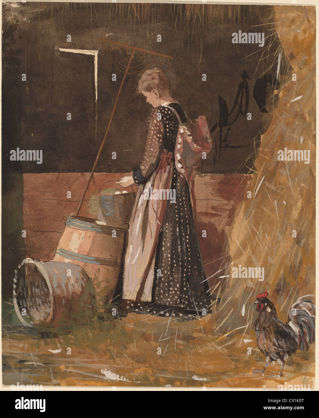 Winslow Homer, uova fresche, americano, 1836 - 1910, 1874, acquerello, tempera e grafite su carta intessuta Foto Stock