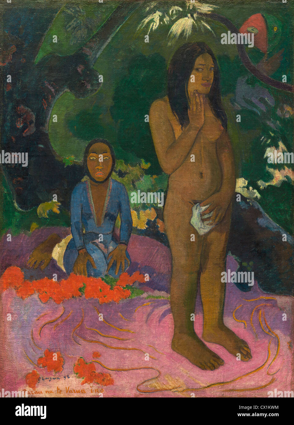 Paul Gauguin (francese, 1848 - 1903 ), Parau na te Varua ino (parole del Diavolo), 1892, olio su tela Foto Stock