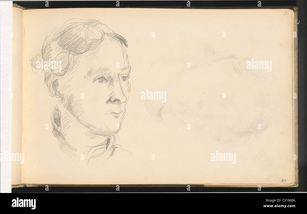 Paul Cézanne, Madame Cézanne, francese, 1839 - 1906, 1882/1887, Grafite su carta intessuta Foto Stock