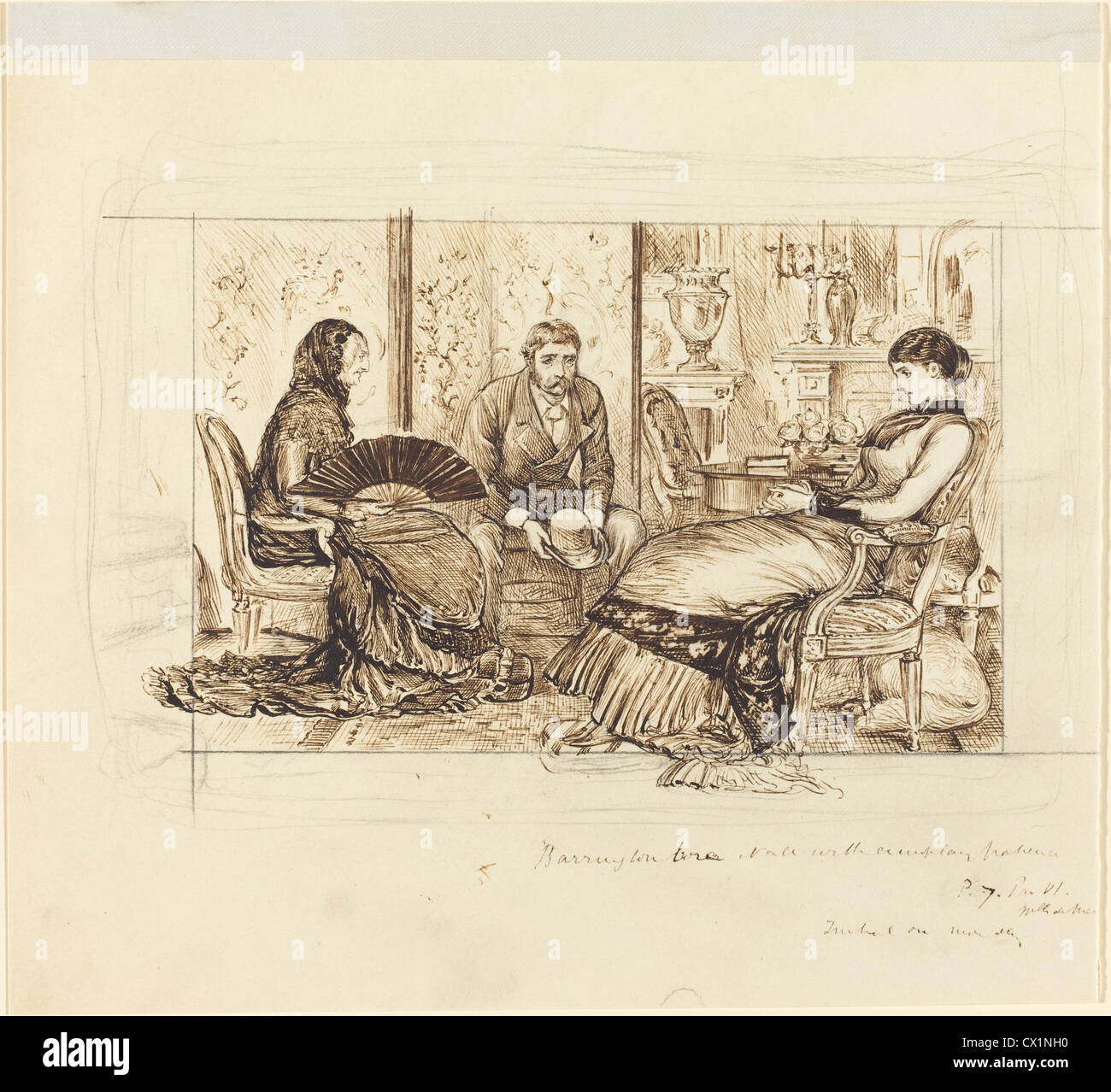 George Du Maurier (British, 1834 - 1896 ), "Barrington portò tutti con esemplare pazienza', 1878/1879 Foto Stock