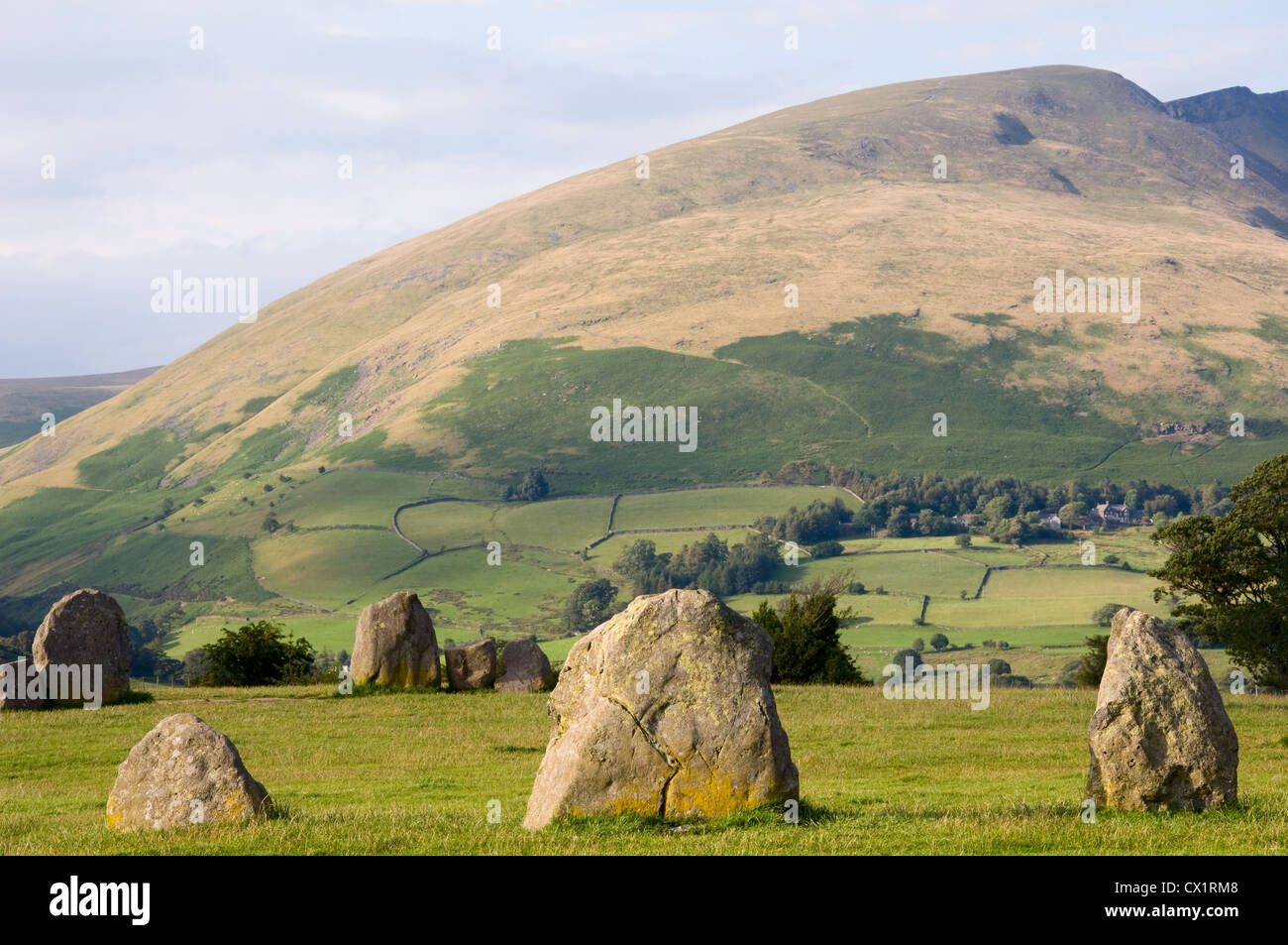 Castlerigg Stone Circle Near Keswick, Parco Nazionale del Distretto dei Laghi Foto Stock