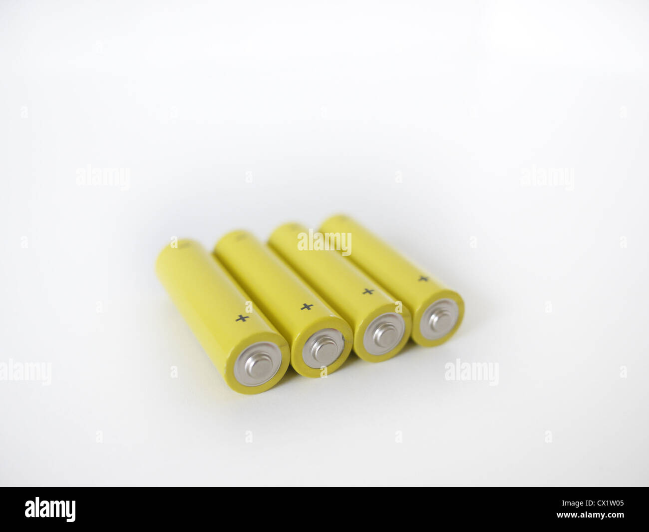 Quattro batterie giallo Foto Stock