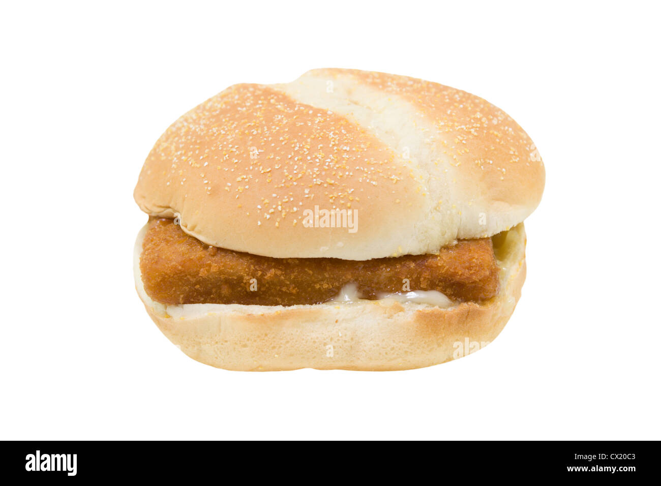 Il fast food pesce fritto sandwich isolati su bianco Foto Stock