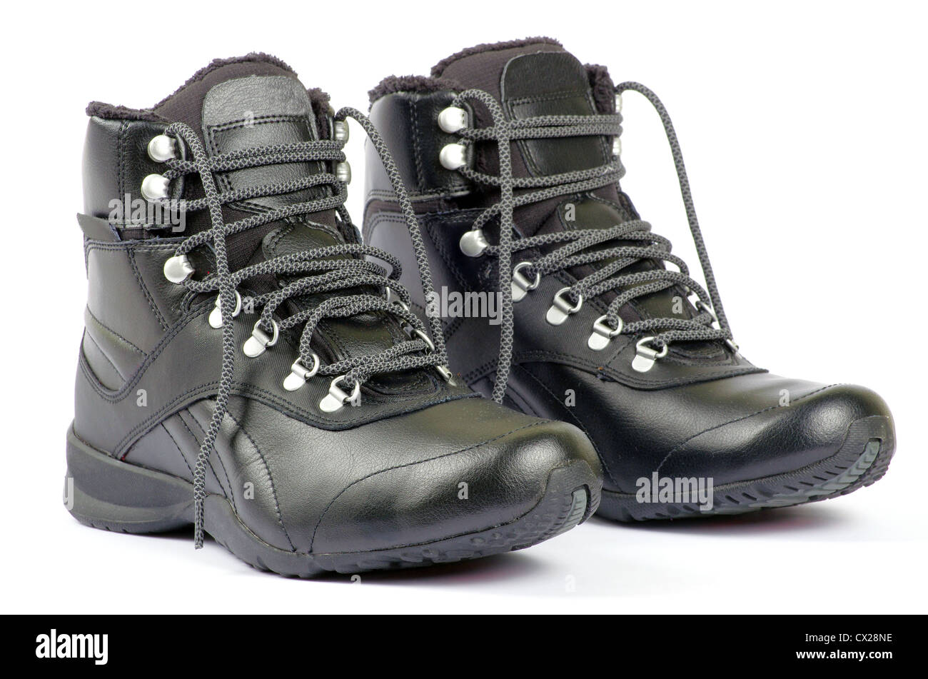 Un paio di scarpe da uomo su bianco Foto Stock