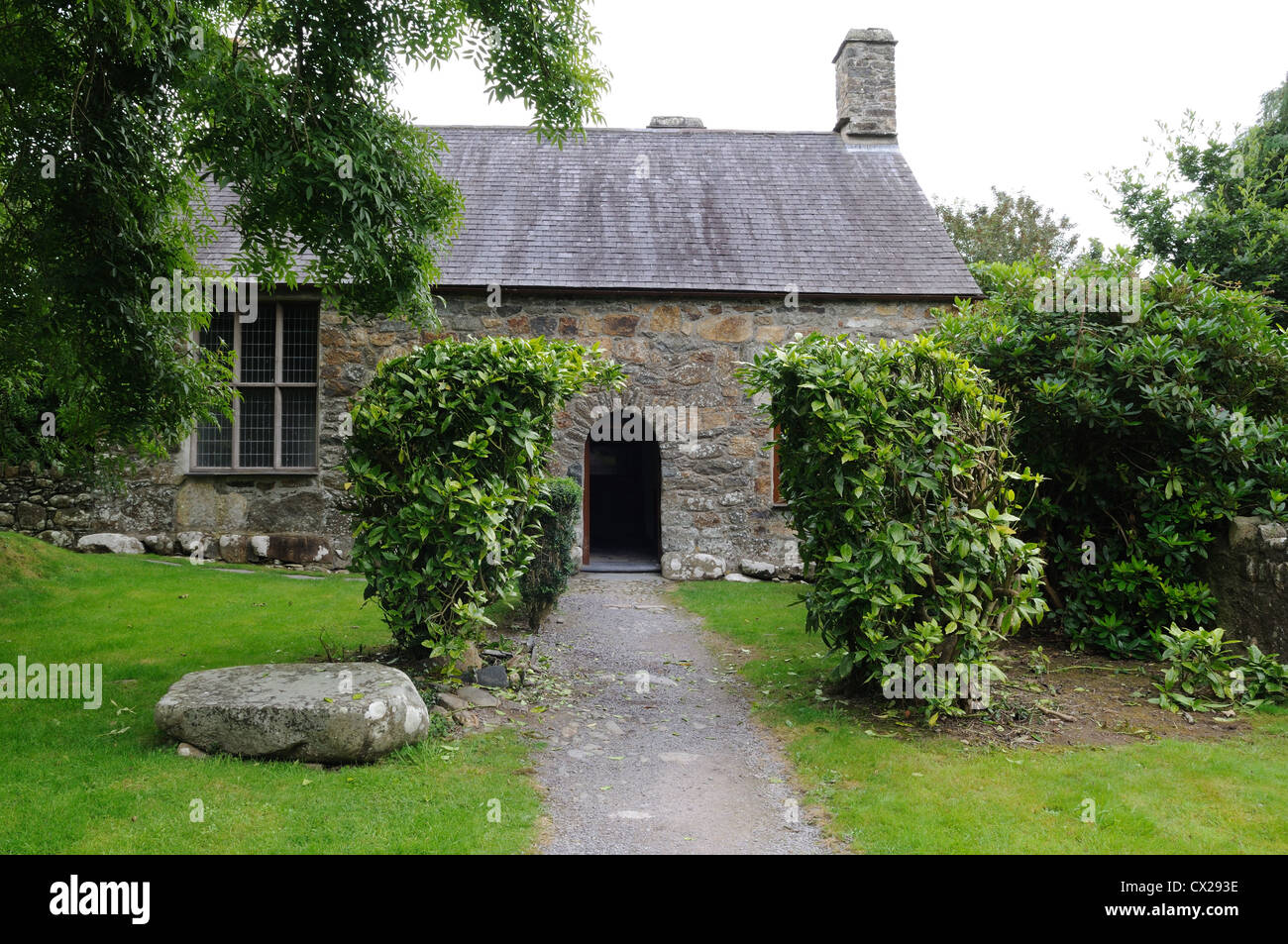 Penarth Fawr quattrocentesca Casa Medioevale Llanystumdwy Gwynedd in Galles Cymru REGNO UNITO GB Foto Stock