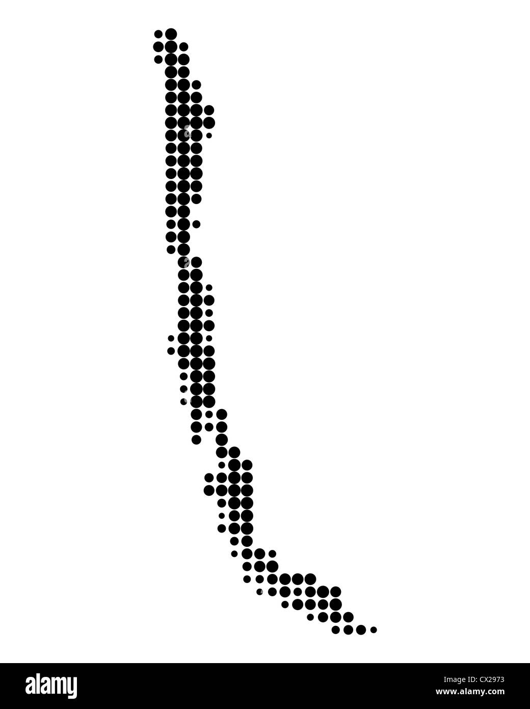 Mappa del Cile Foto Stock