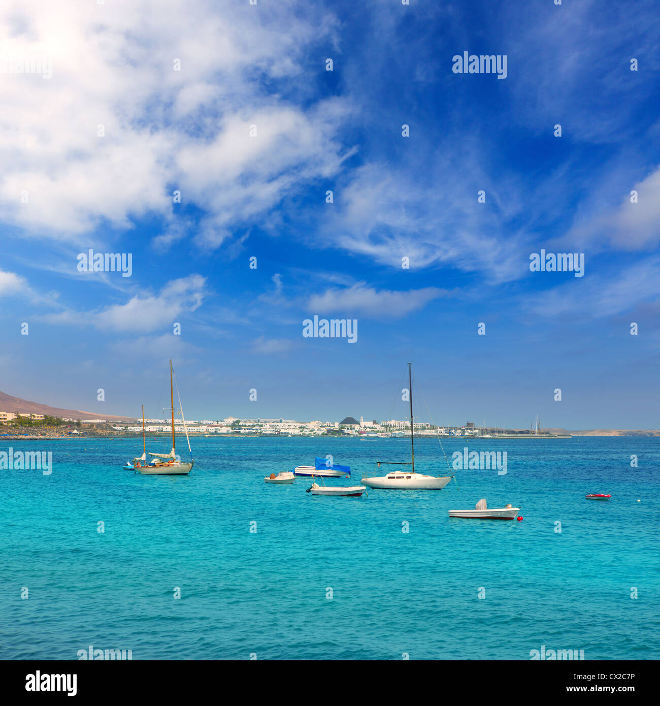 Lanzarote Playa Blanca beach in Atlantico Isole Canarie Foto Stock
