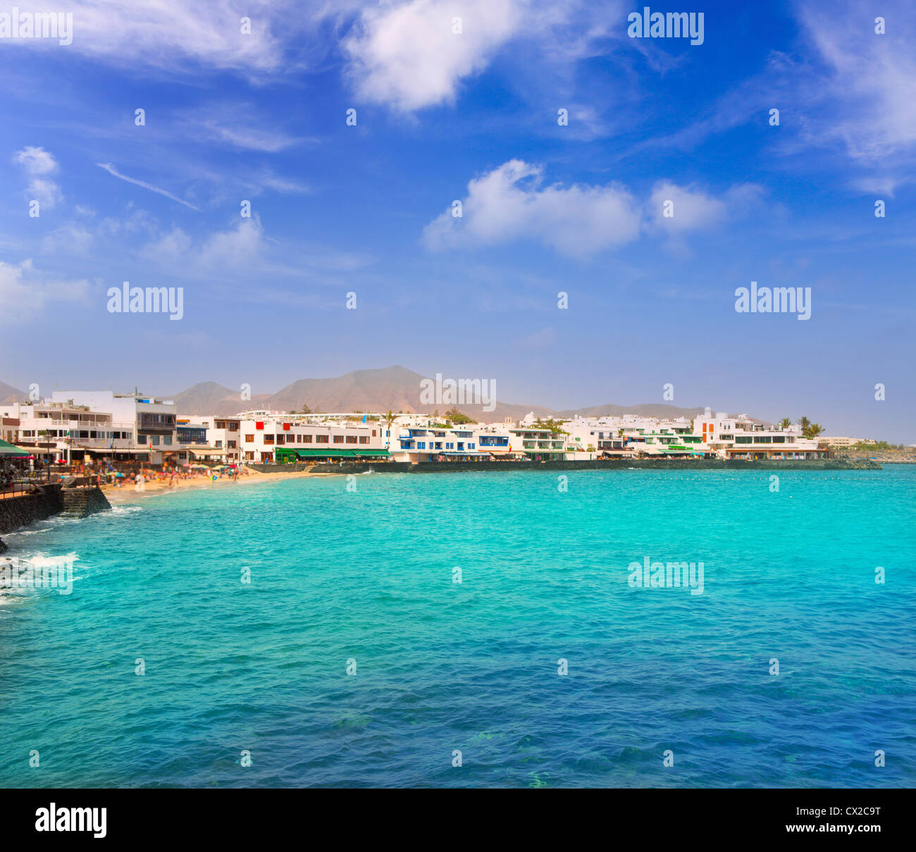 Lanzarote Playa Blanca beach in Atlantico Isole Canarie Foto Stock