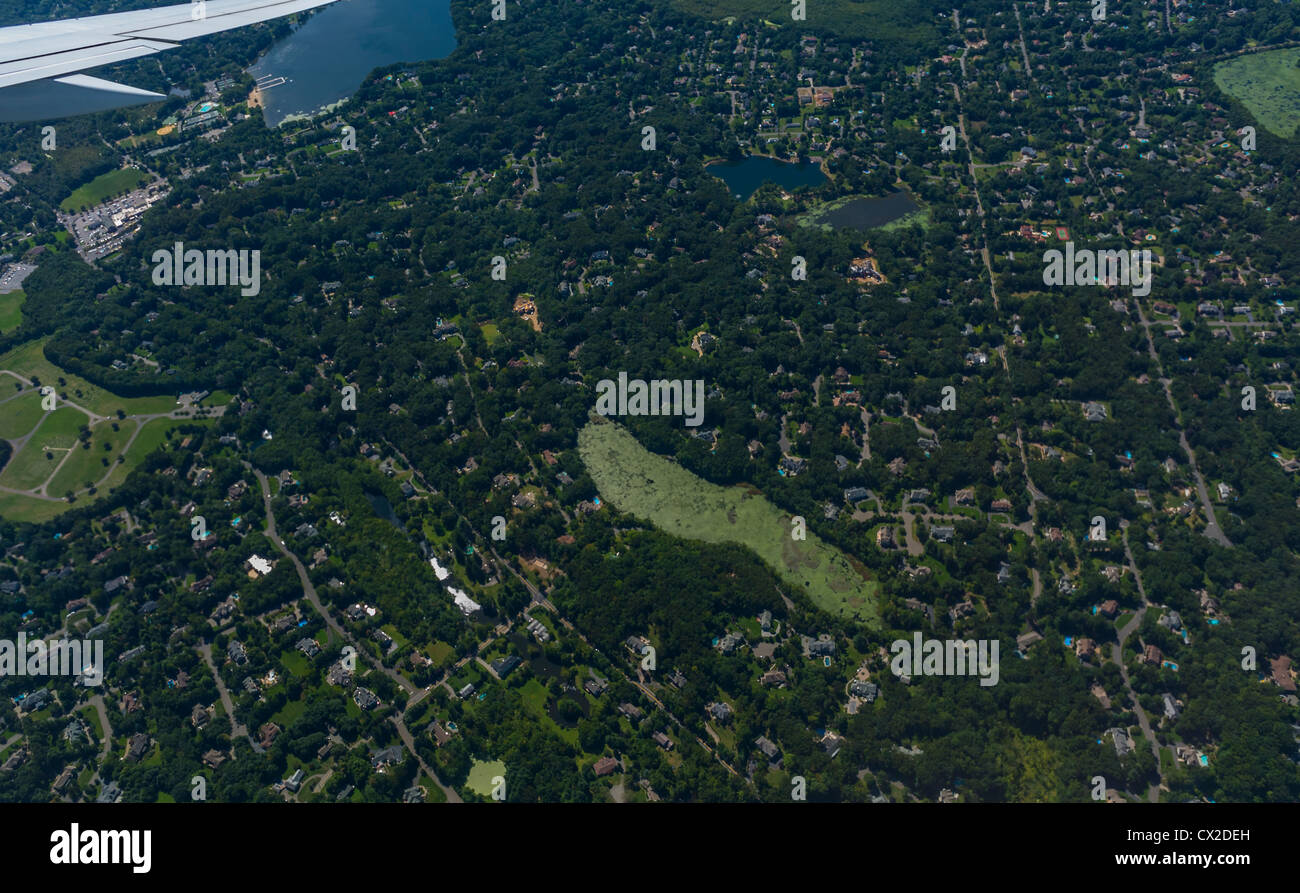 Panoramiche, antenne, del New Jersey, Newark, della città e delle periferie, dall'aeroplano Foto Stock