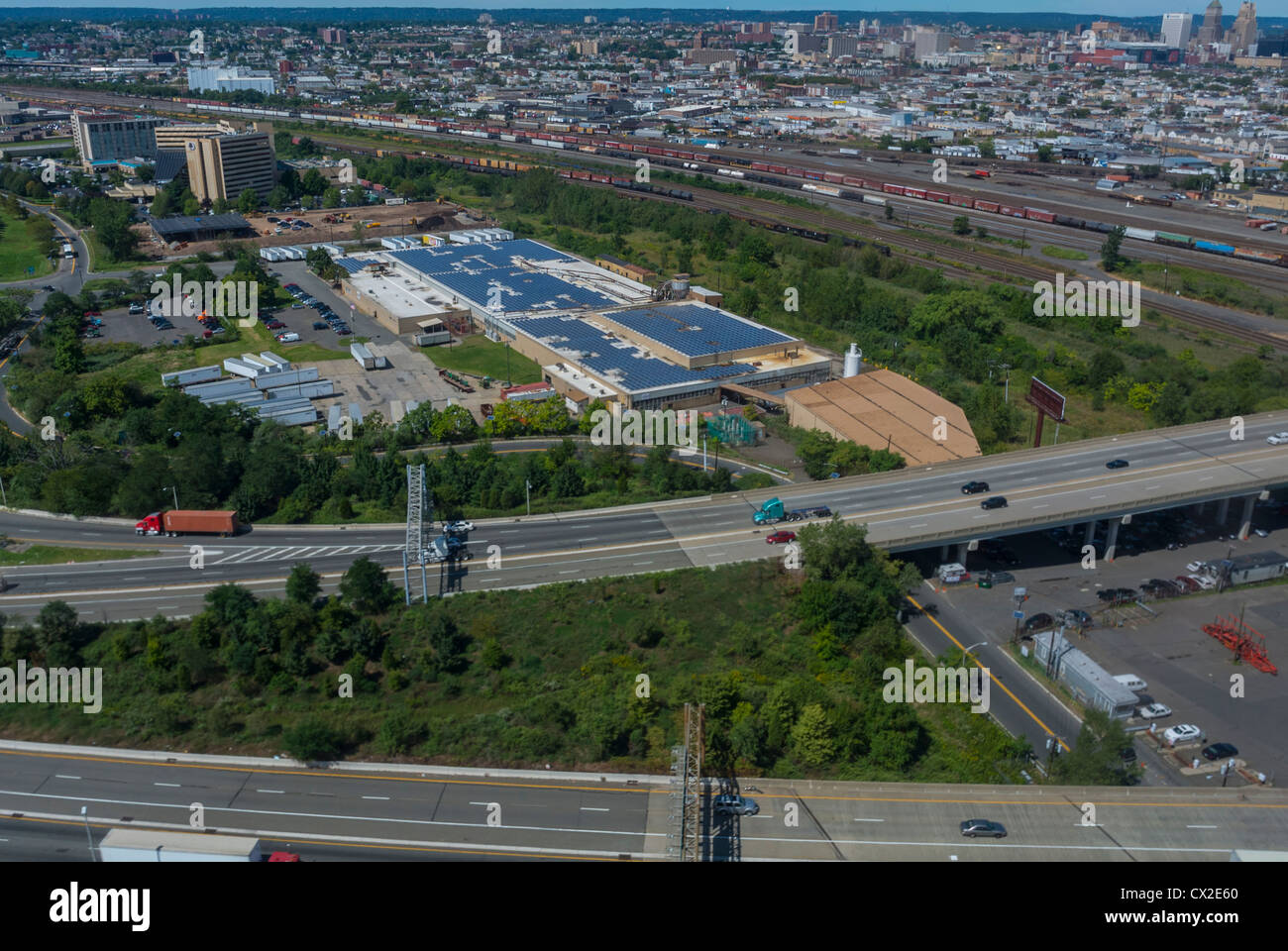 Panoramiche, antenna, del New Jersey, Newark, (dall'aereo) Foto Stock