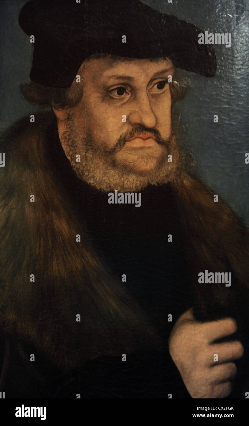 Federico III di Sassonia (1463-1525). Elettore di Sassonia. Ritratto di Lucas Cranach il Vecchio (1472-1553), 1525-1527. Foto Stock