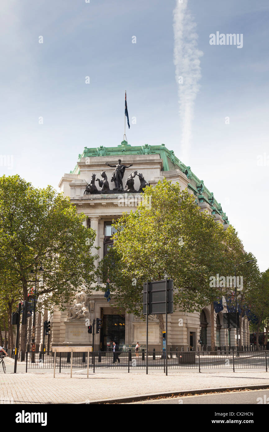 Al di fuori dell'Australian High edificio della Commissione sull'angolo del trefolo e Aldwych Foto Stock