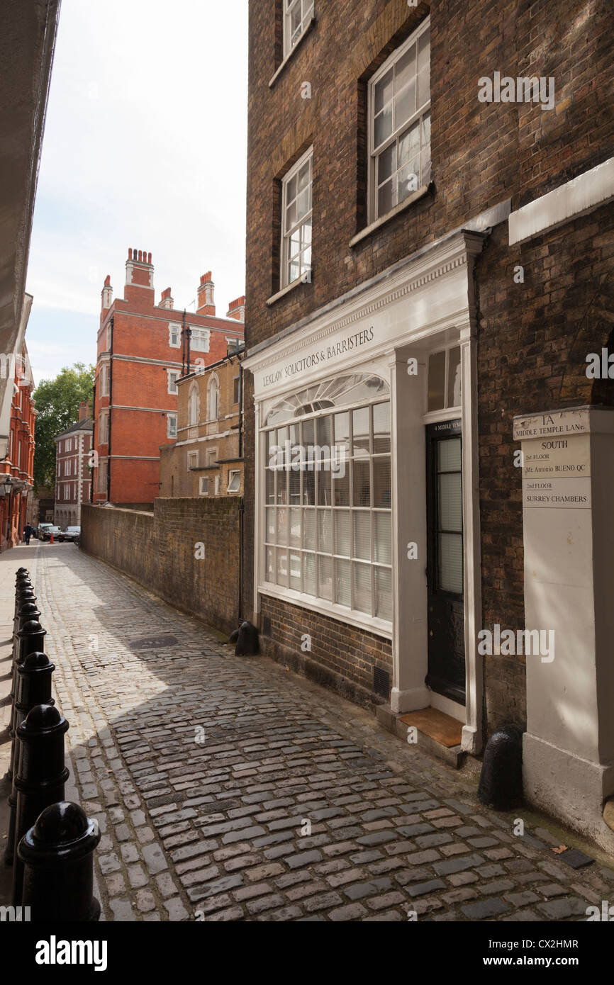 Middle Temple Lane off Fleet Street a Londra. Foto Stock