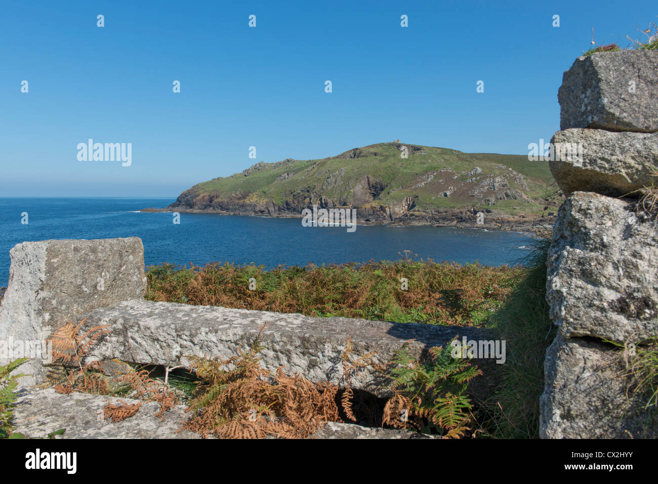 Uno stile a Porth Ledden vicino a Cape Cornwall e di Lands End sulla costa sud-ovest il percorso Foto Stock