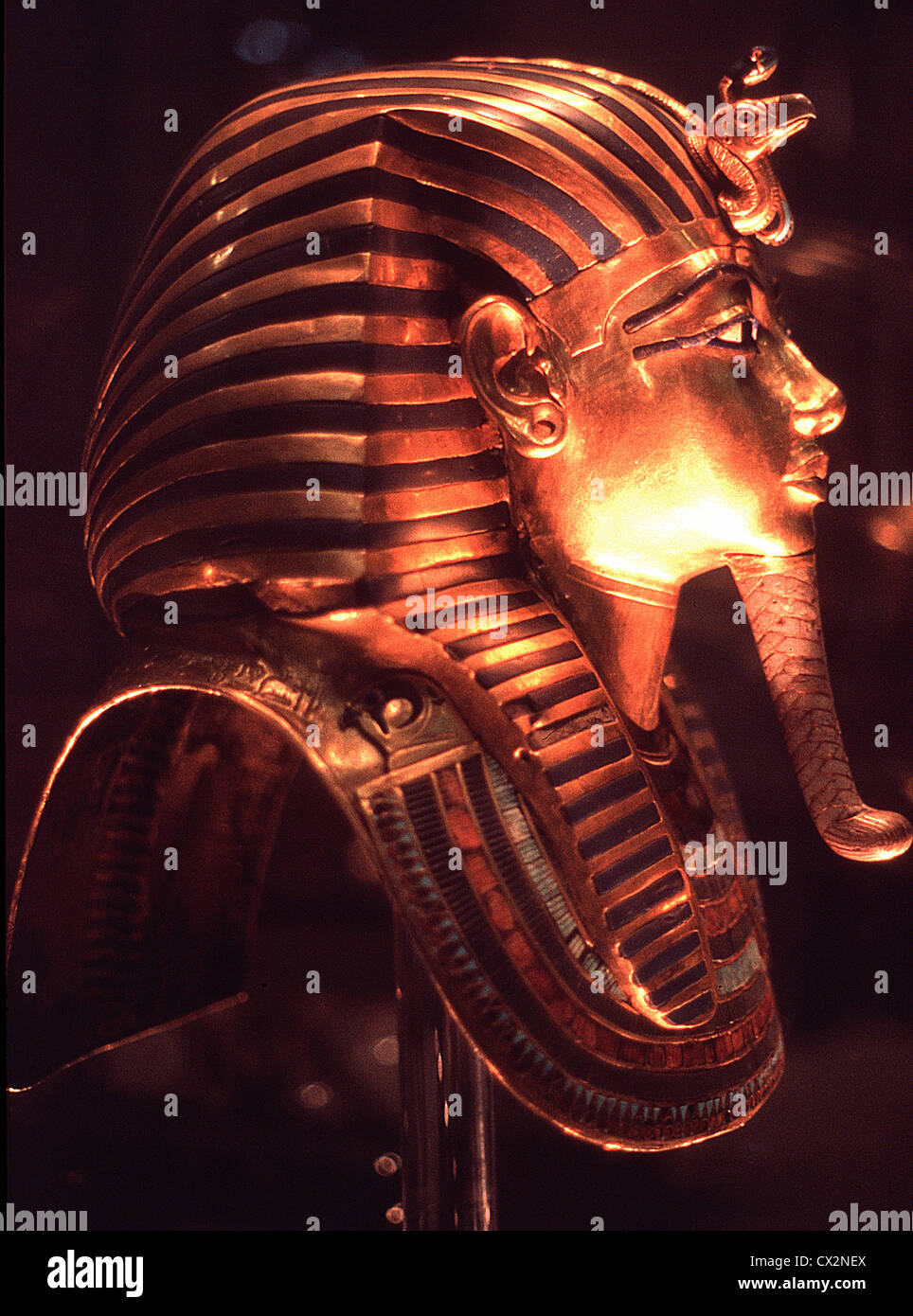 Il golden maschera della morte di Tutankhamon, Museo del Cairo, Egitto Foto Stock