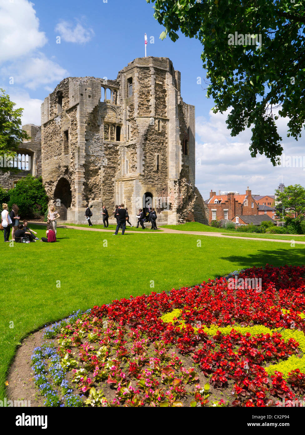 Newark Castle motivi, Newark, Nottinghamshire Foto Stock