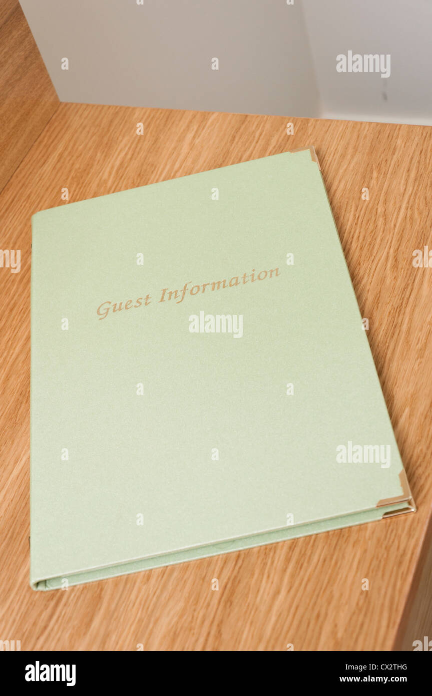Hotel guest file di informazioni. Foto Stock