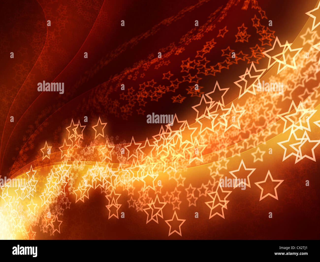 Abstract background. Parecchie stelle luminose in movimento. Foto Stock