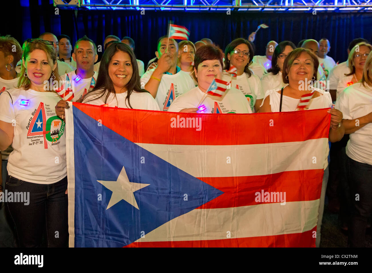 Il Puerto Rican i delegati alla convenzione biennale della Federazione Americana di stato, County e dipendenti comunali Foto Stock