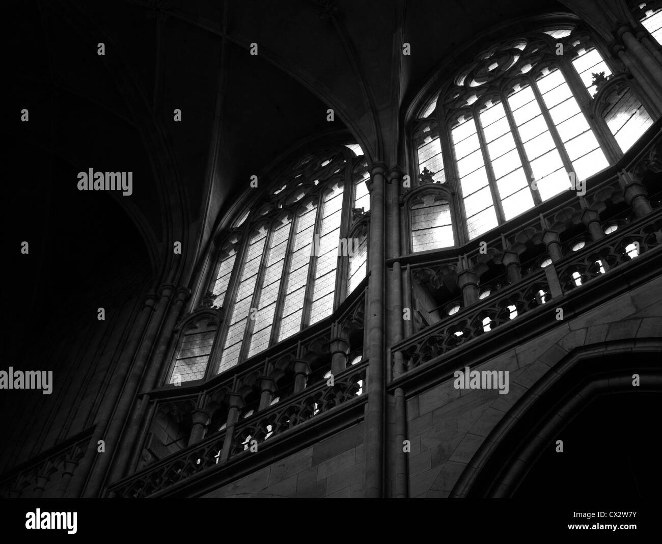 Interno della cattedrale di San Vito a Praga Foto Stock
