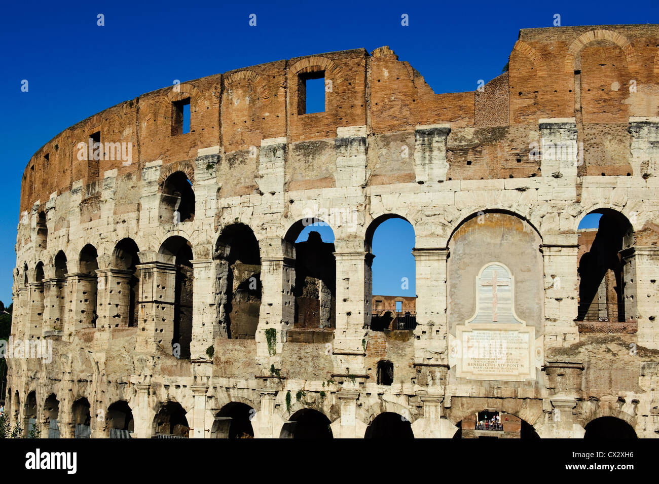Una vista del Colosseo da sud. Foto Stock