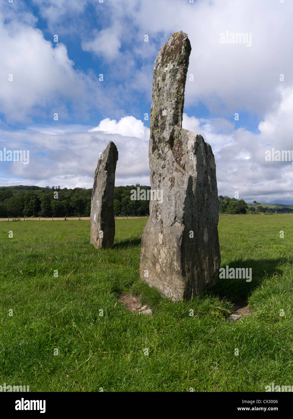 dh Nether Largie pietre KILMARTIN GLEN ARGYLL SCOTLAND pietre in piedi monumenti scozzesi Foto Stock