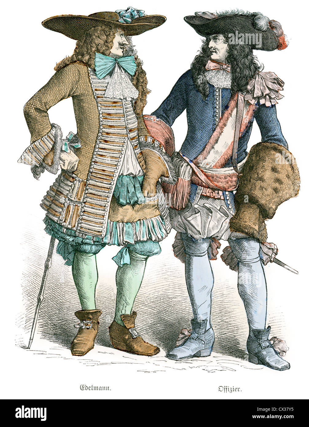 Ufficiale francese e il Nobile dalla fine del XVII secolo Foto Stock