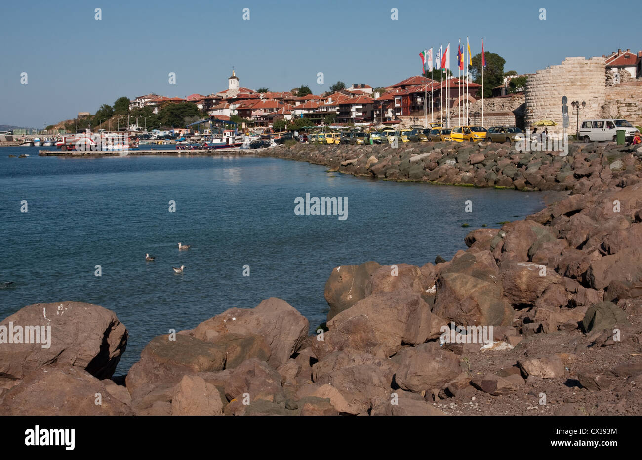Città vecchia di Nessebar il litorale del Mar Nero in Bulgaria Foto Stock
