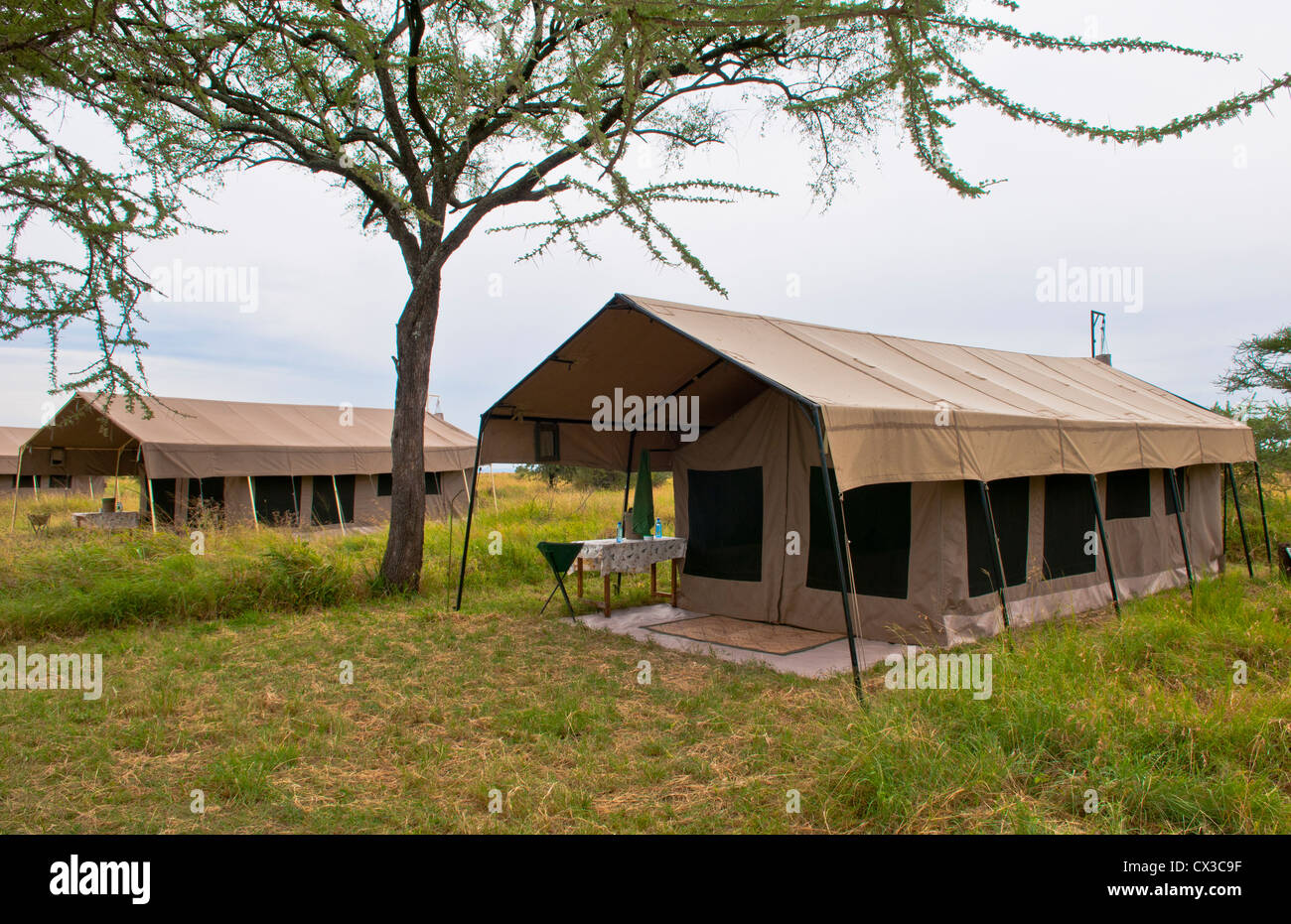 Tanzania Serengeti Africa lodge camp con tende chiamato Kati Kati Camp Serengeti National Park in safari Foto Stock