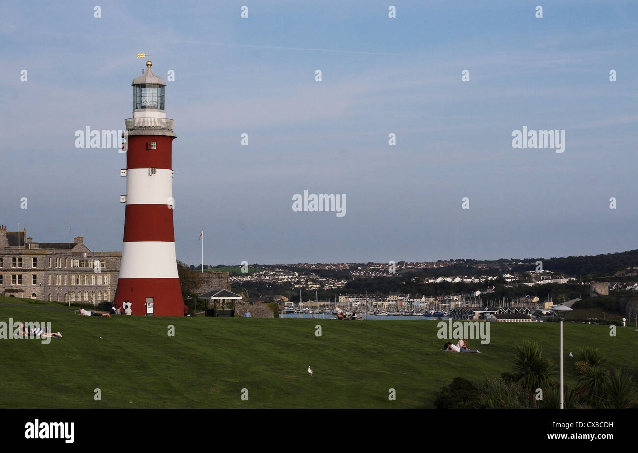 John Smeaton Eddystone Light House su Plymouth Hoe Foto Stock