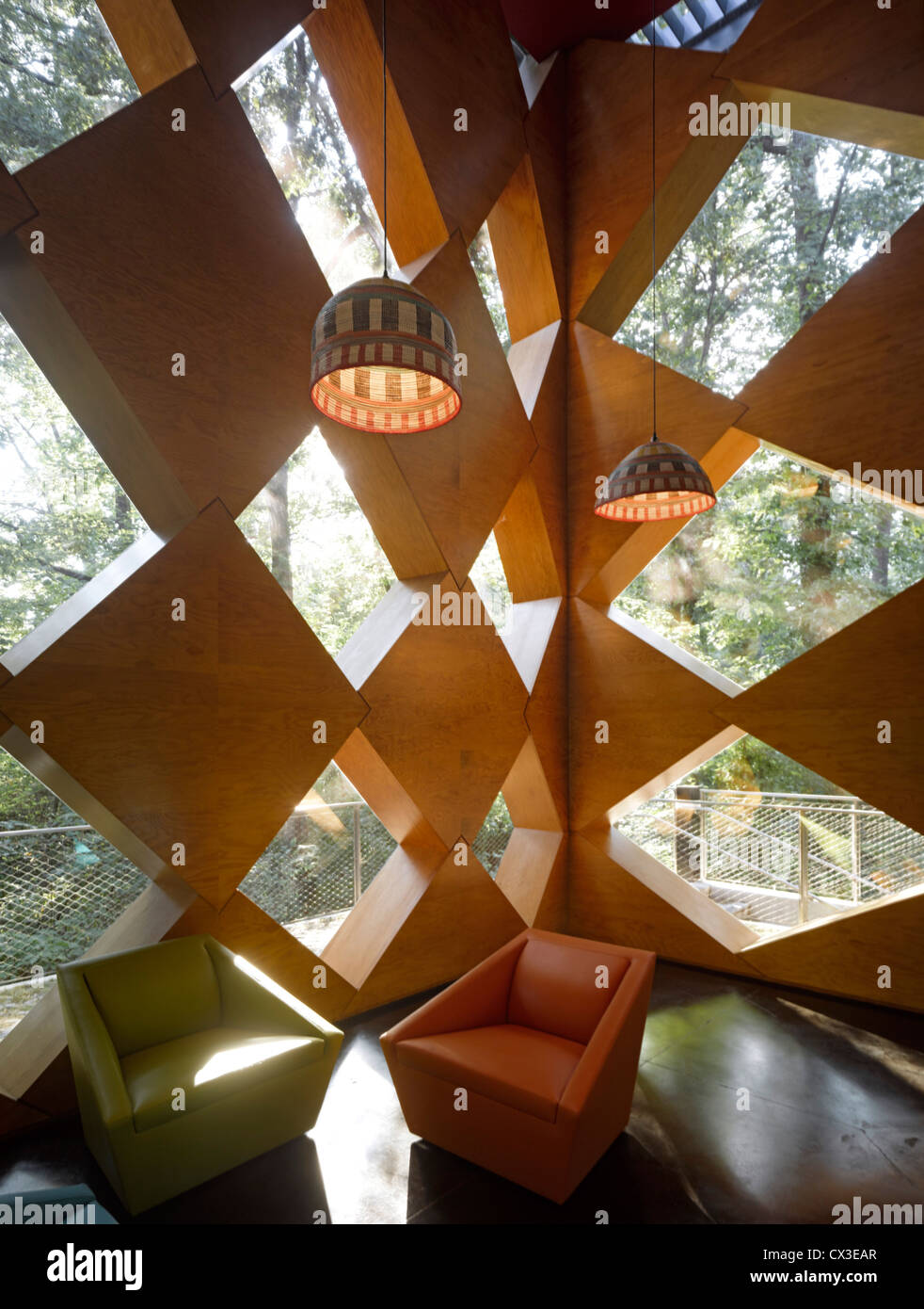 Il Francesco Di Gregorio biblioteca, Washington, Stati Uniti. Architetto: Adjaye Associates, 2012. Livello inferiore vista complessiva verso il Foto Stock