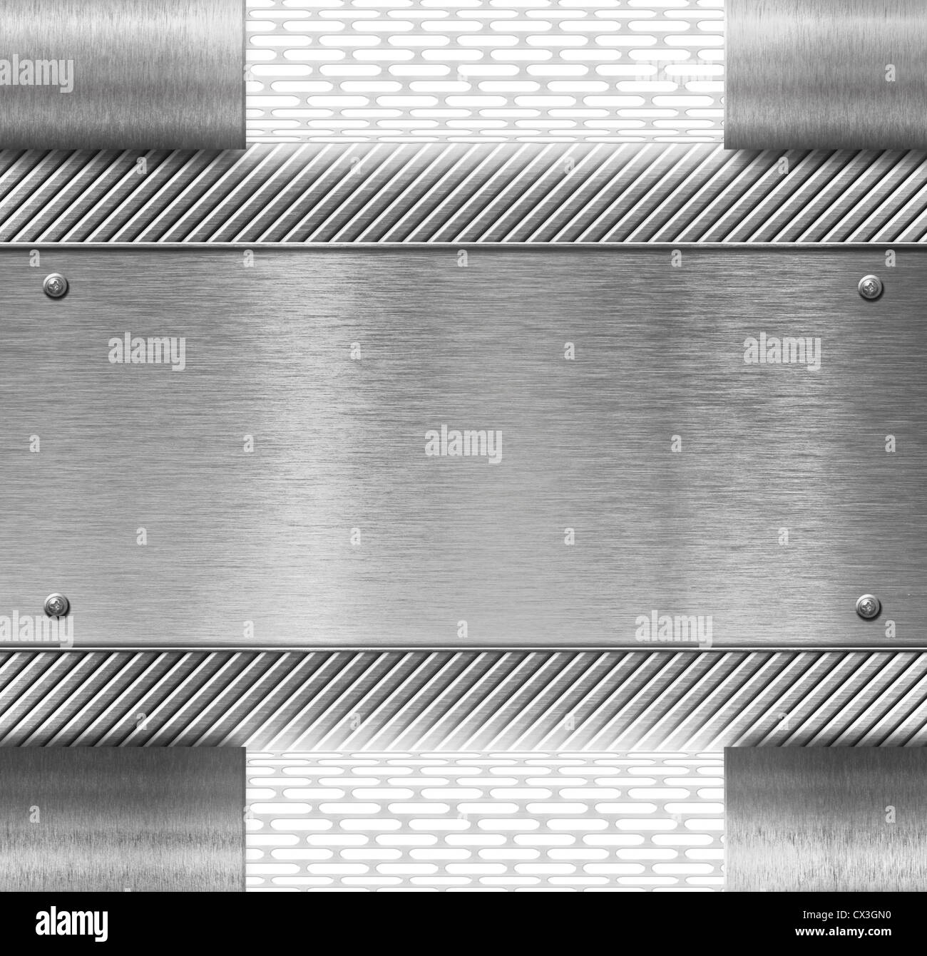 Piastra in metallo con lampade a tubo Foto Stock