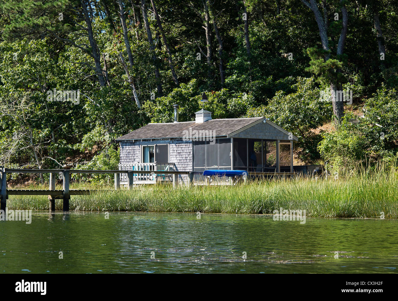 Rustico cottage Waterfront, Cape Cod, Massachusetts, STATI UNITI D'AMERICA Foto Stock