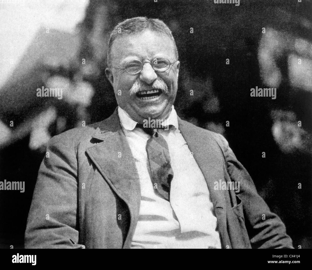 Theodore Roosevelt, ventiseiesimo Presidente degli Stati Uniti, sorridente, Ritratto Foto Stock