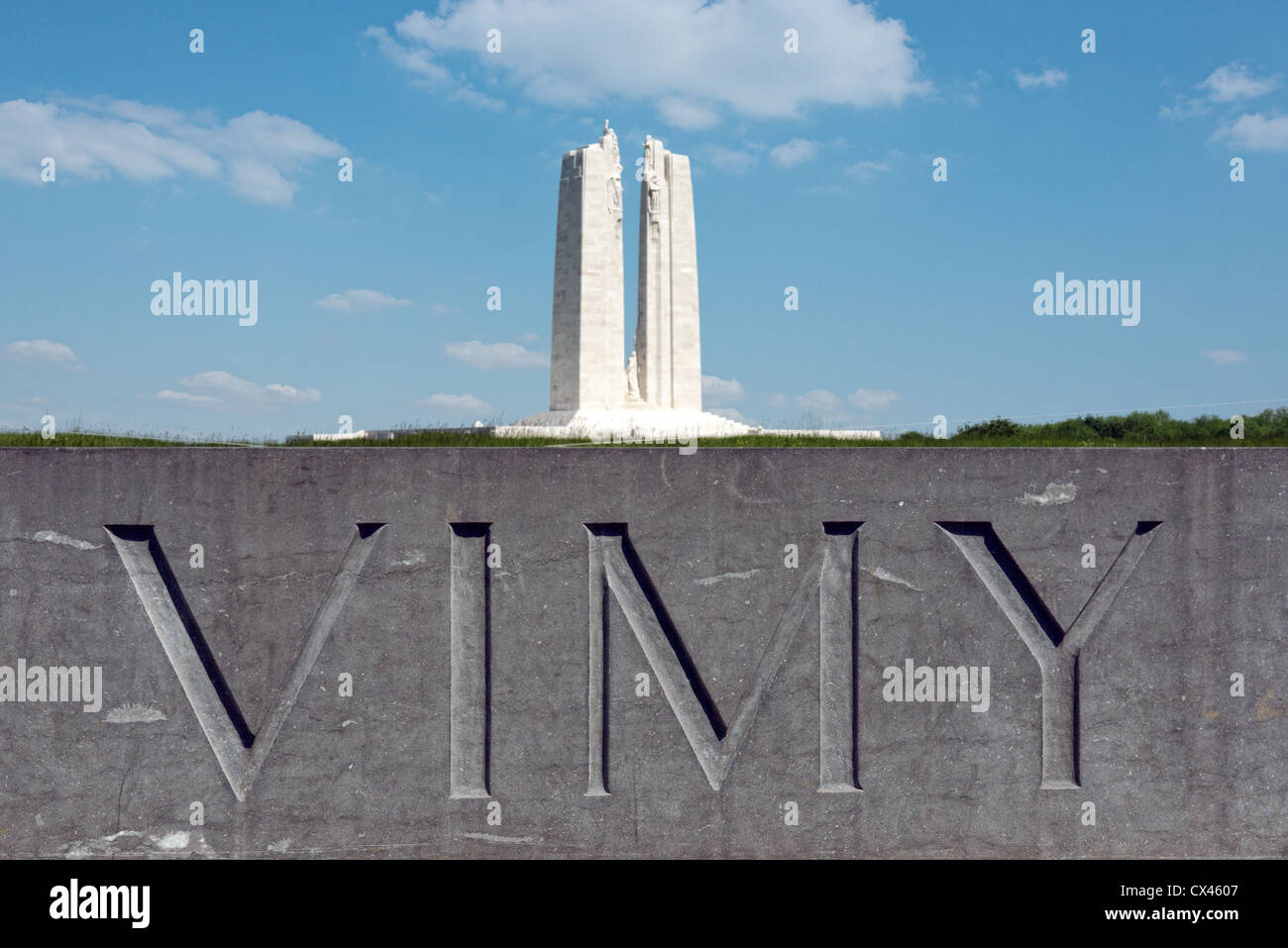 La Canadian National WW1 monumento a Vimy ridge Foto Stock