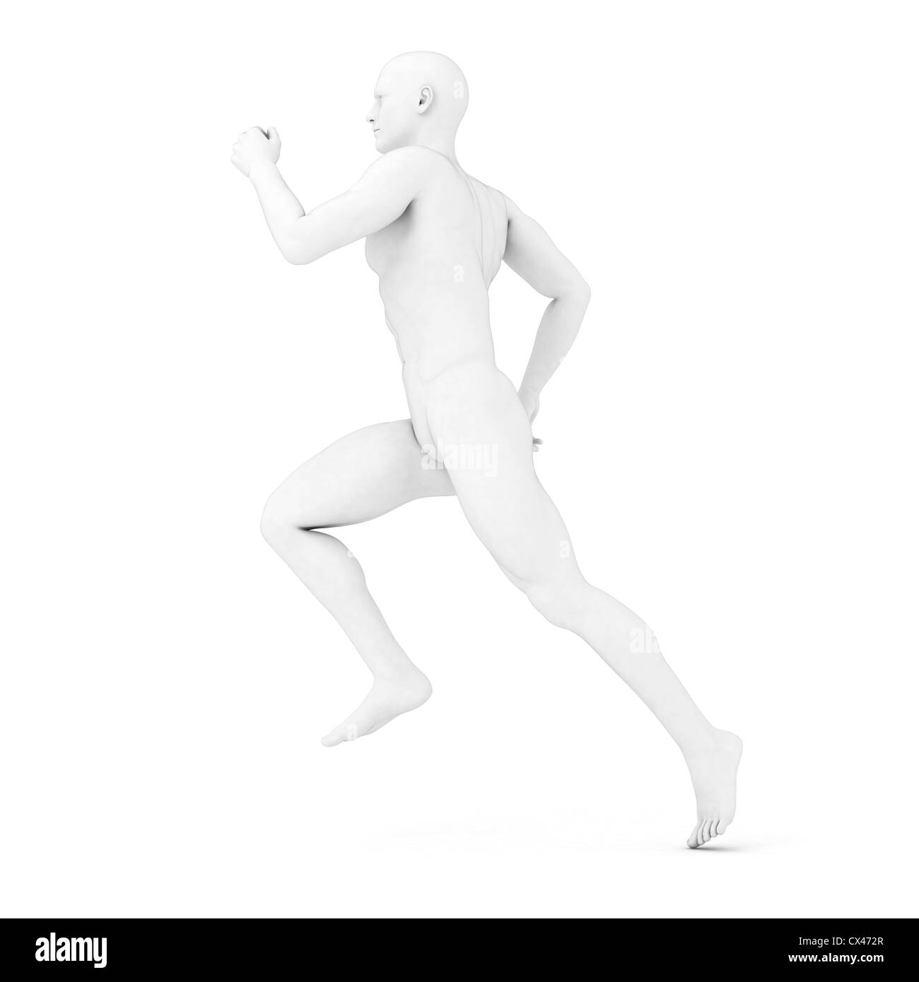 3d reso illustrazione di un pareggiatore maschio in grigio Foto Stock