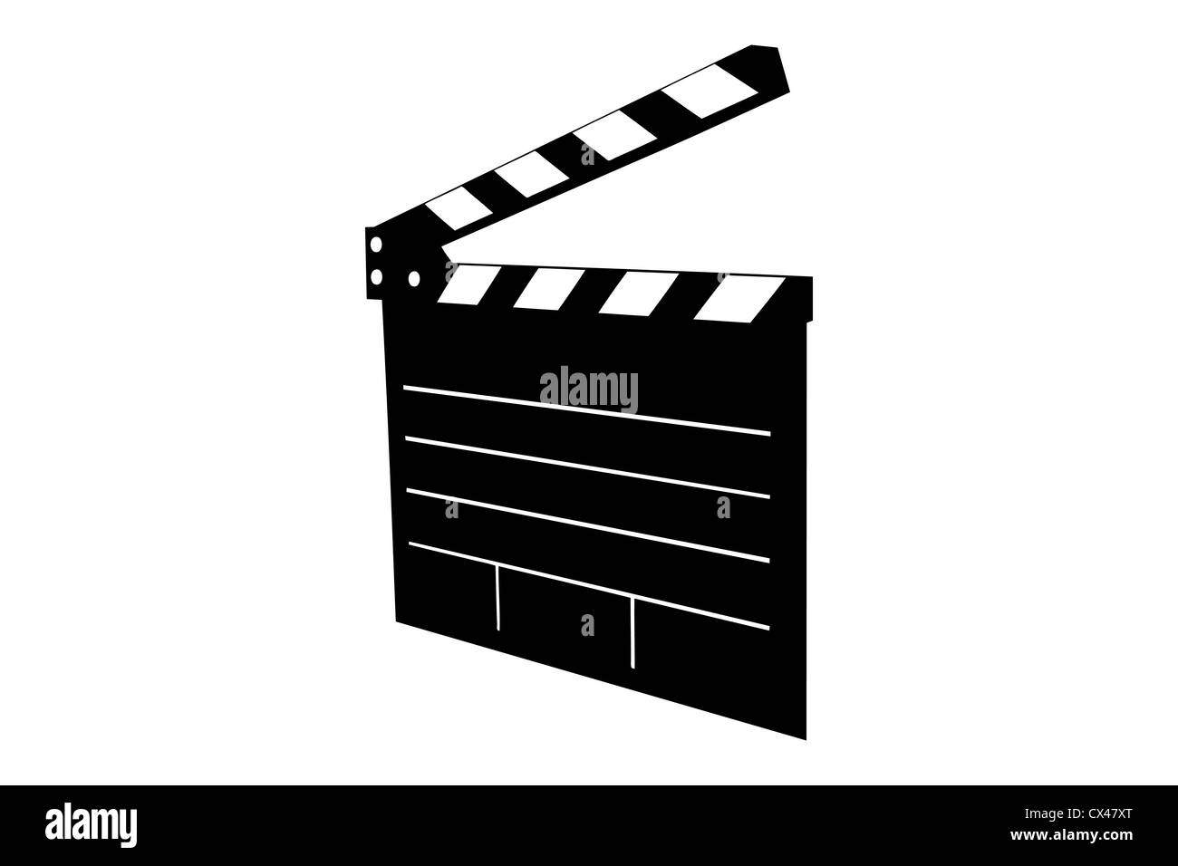 Azione di agire sullo sfondo nero scheda blackboard cinema clapboard clapperboard clipping close close-up cut dispositivi di intrattenimento Foto Stock