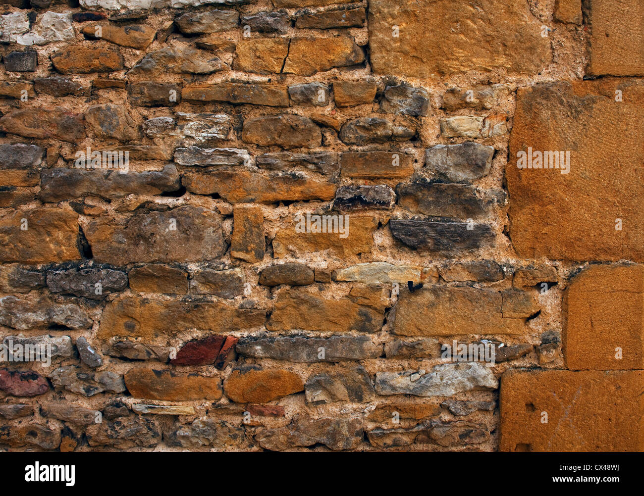 La muratura medievale - modello di sfondo Foto Stock