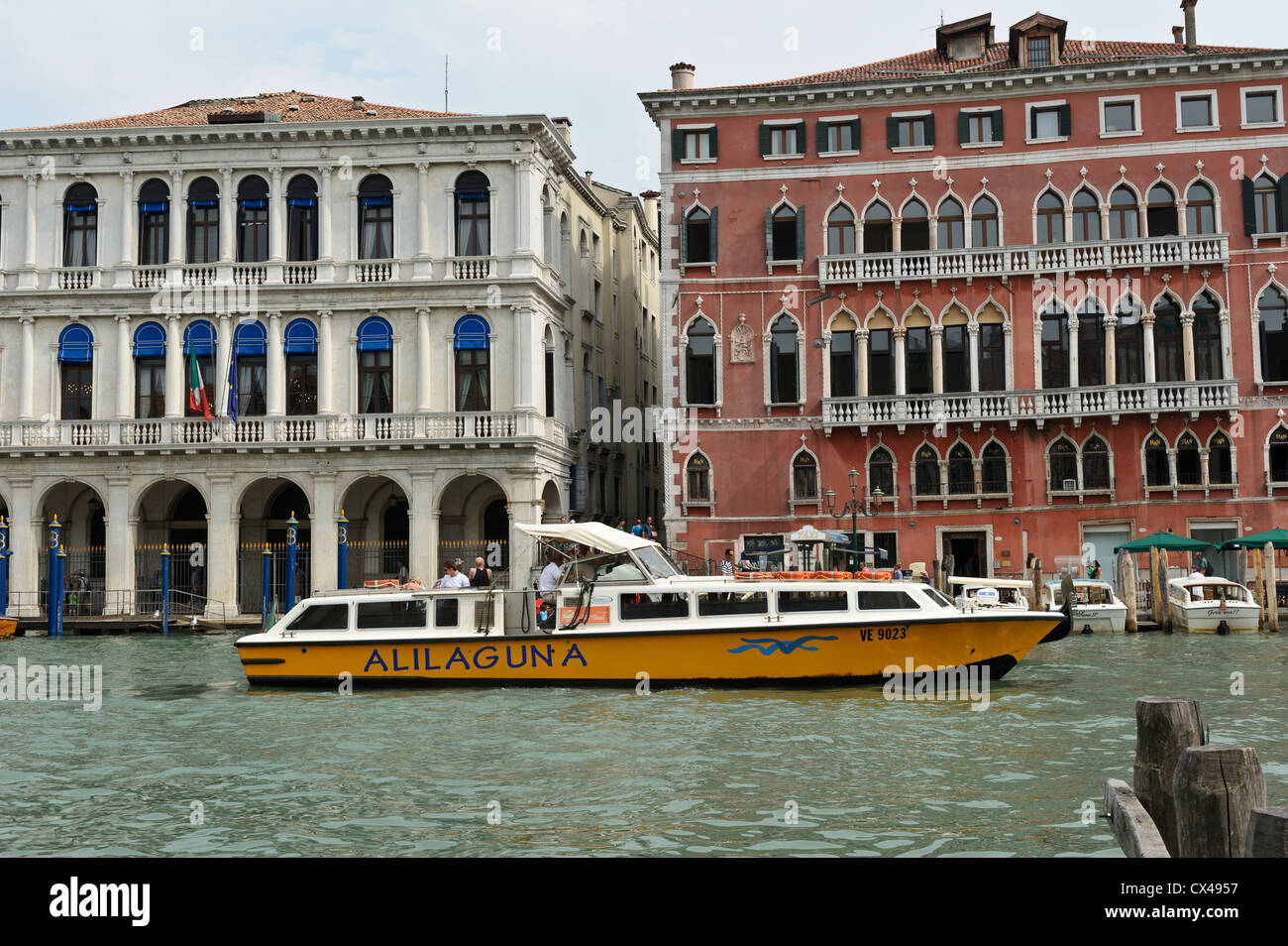 Alilaguna Boat, Grand Canal, Venezia, Italia. Foto Stock